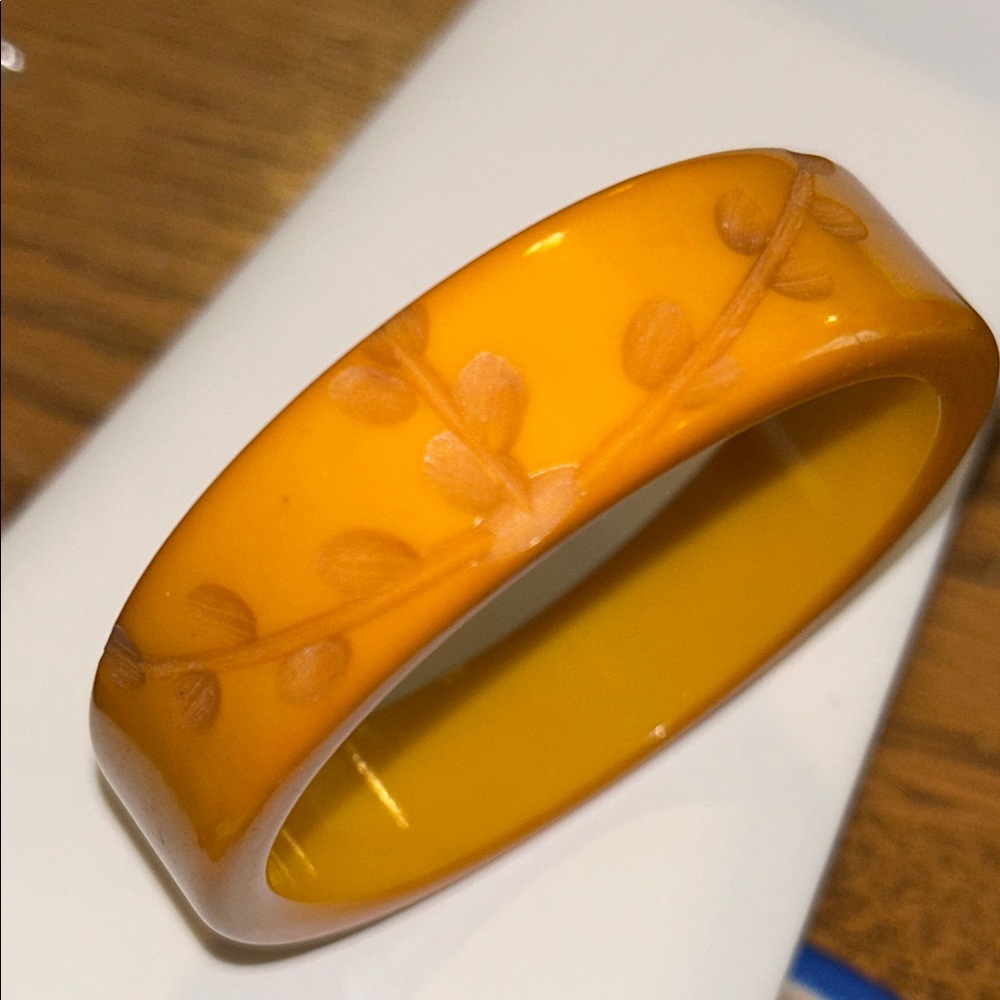 Bakelite Mustard Wide Bracelet